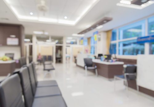 blur image background  of waiting area in hospital or clinic
